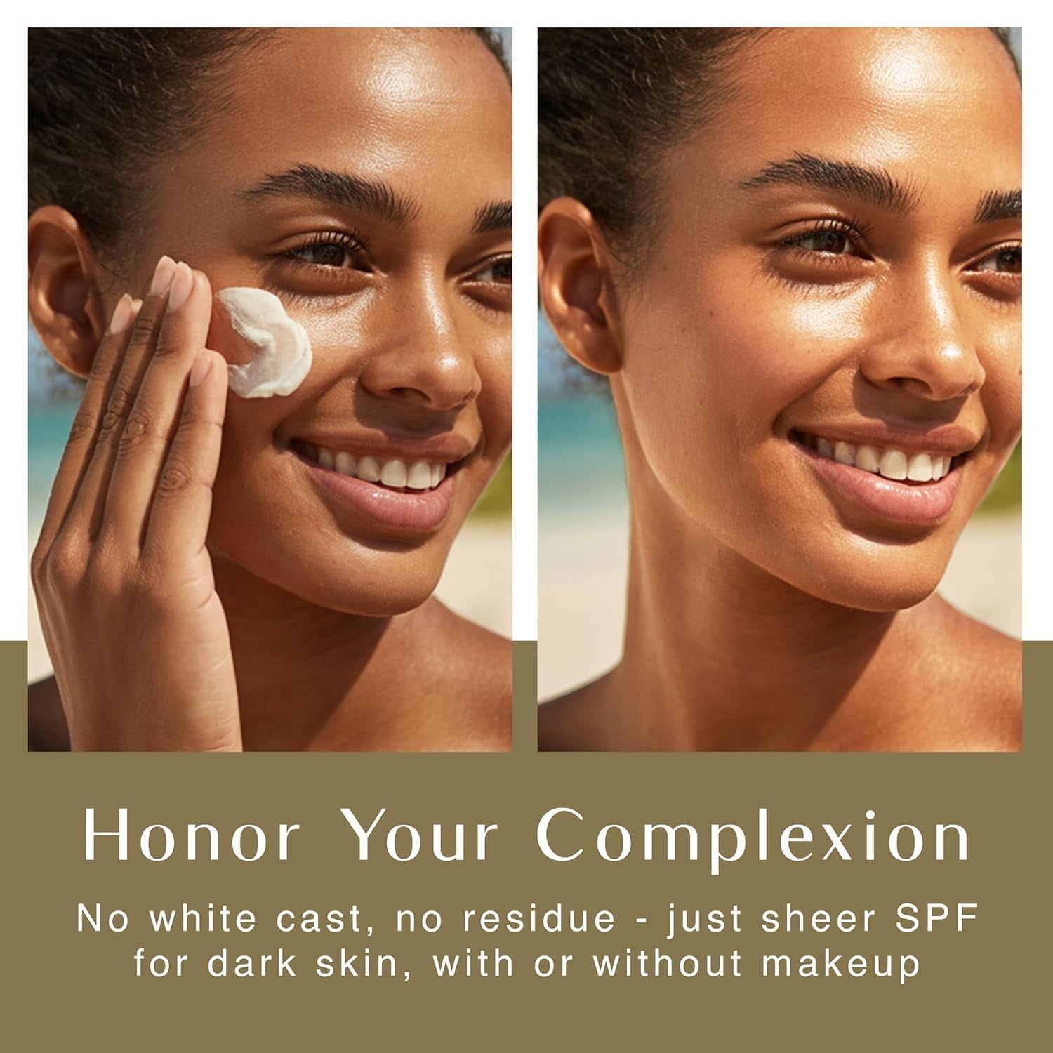 Face & Body Moisturizing Sunscreen Lotion SPF 30 for Melanin Rich Skin, Leaves No White Cast (Spf-30-4Oz)