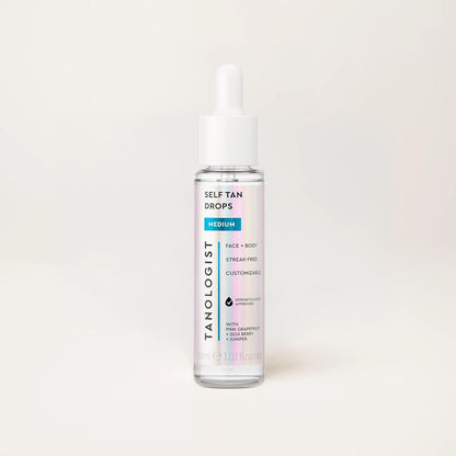 Face and Body Self Tan Drops, Medium - Bronzing Drops - Illuminating Self Tanning Drops, Natural Ingredients & Vegan - 1.01 Fl Oz