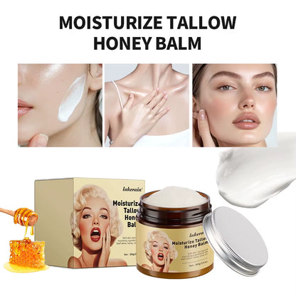 100G/3.5 0Z. Moisturize Tallow Honey Balm Whipped Beef Tallow and Manuka Honey Balm Moisturizer Body Lotion Skin Care&Lip Balm