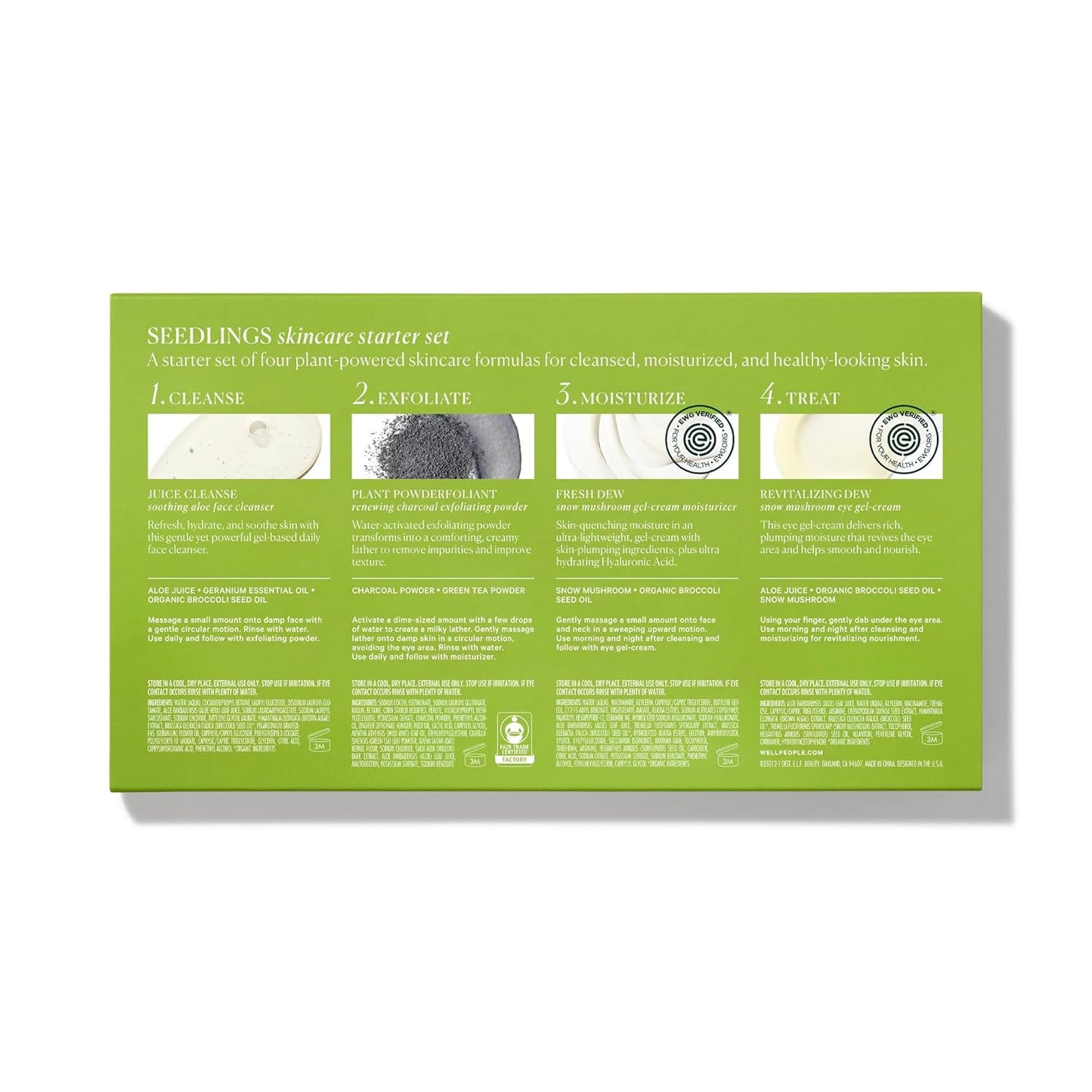 Plant Power Skincare Starter Mini Set, Step-By-Step Skincare Kit for Cleansing, Hydrating, Exfoliating & Nourishing, Vegan & Cruelty-Free